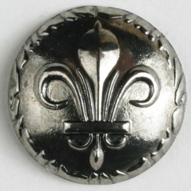 Hovedbilde Sølvknapp, 20mm fransk lilje